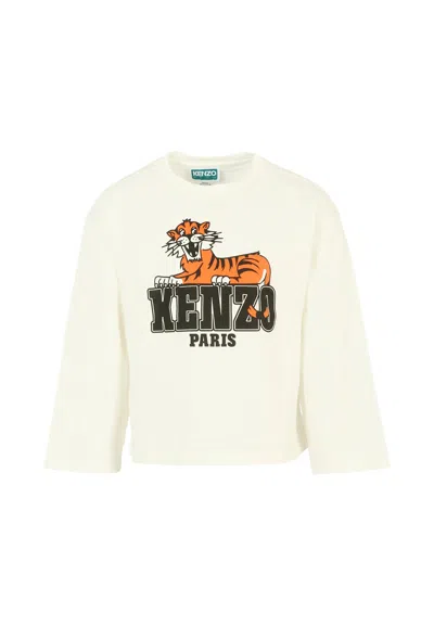 KENZO WHITE T-SHIRT FOR BOY WITH TIGER