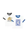 Kenzo White T-shirt Set For Baby Boy With Tiger In Multi