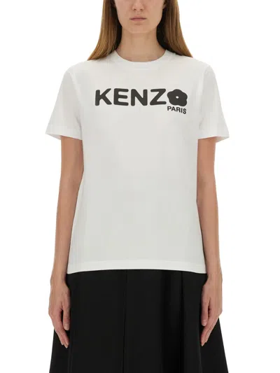 Kenzo White T-shirt With Print. In Multi