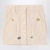 Kenzo White/sand Striped Mini Skirt In Beige