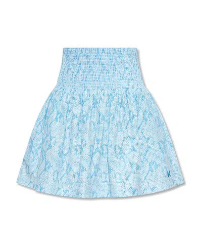Kenzo Wide Elasticated-band Skirt In Blue