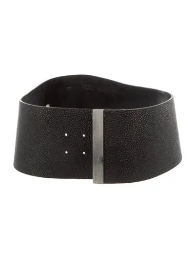 Pre-owned Kenzo Wide Leather Waist Belt In Black
