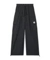 Kenzo 'boke Flower 2.0' Black Pants With Flowers Embellishmed Waist And Logo Patch On The Pocket In Black