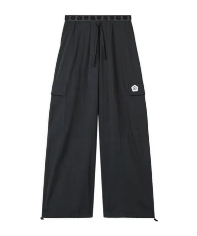 Kenzo Wide-leg Casual Pants In Black