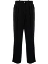 Kenzo Cotton Wide-leg Trousers In Black