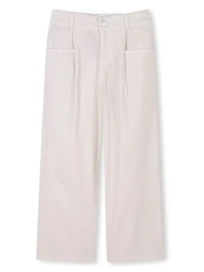Kenzo Kids' Wide-leg Trousers In White