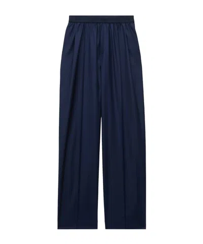 Kenzo Wide-leg Elastic-waist Pants In Blue
