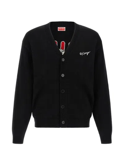 Kenzo Wild Tiger Cardigan For Men In Black