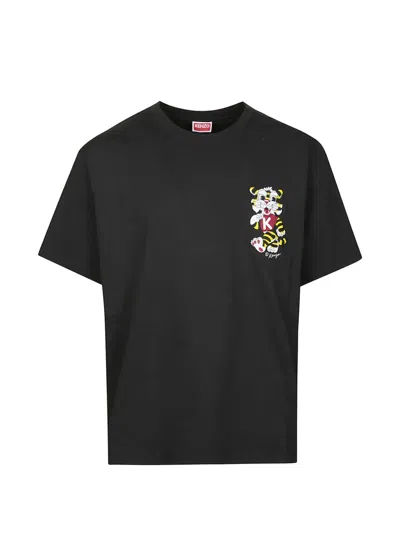 Kenzo Wild Tiger Cartoon Print T-shirt In Black