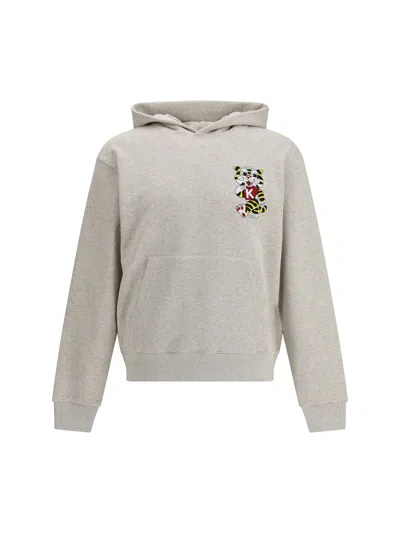 Kenzo Wild Tiger Embroidered Design Hoodie In Gray