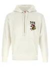 Kenzo Tiger Embroidery Hoodie Hood Graphic Print In White