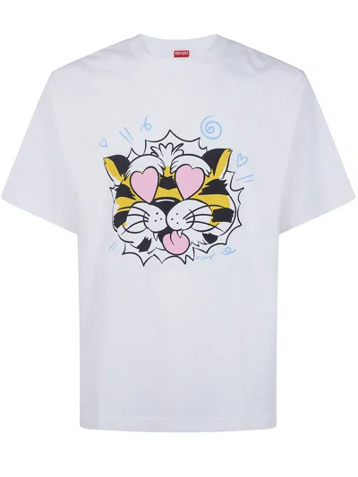 Kenzo " Wild Tiger" Oversize T-shirt In White