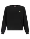 Kenzo Wild Tiger Crew Neck Sweatshirt Ribbed Cuffs Hem In Black