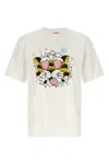 Kenzo Tiger Motif Crew Neck Short Sleeve T-shirt In White