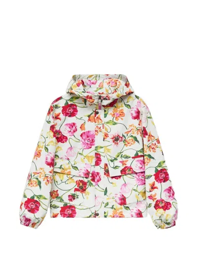 Kenzo Wildflower Floral-print Hooded Jacket In White