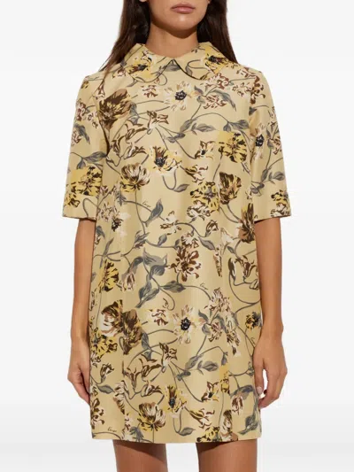 Kenzo Wildflower Mini Dress In Nude
