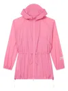 Kenzo Windbreaker Drawstring Hooded Jacket In Pink