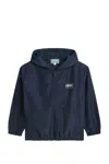 Kenzo Logo-print Hooded Windbreaker Jacket In Blue