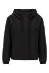 Kenzo 'boke 2.0' Black Windbreaker With Drawstring Hood And Logo Patch On The Sleeve