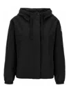 Kenzo 'boke 2.0' Black Windbreaker With Drawstring Hood And Logo Patch On The Sleeve In Negro