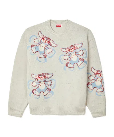 Kenzo Winter Holidays Embroidered Sweater In Neutral