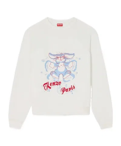 Kenzo Rabbit-print Sweatshirt In White