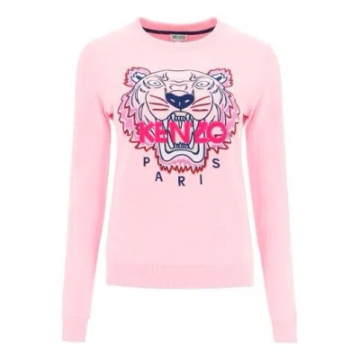 Kenzo (wmns)  Alphabet Tiger Head Embroidered Pullover Long Sleeves Hoodie Pink