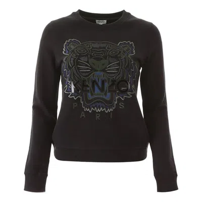 Kenzo (wmns)  Cotton Tiger Head Printing Long Sleeves Pullover Hoodie Black