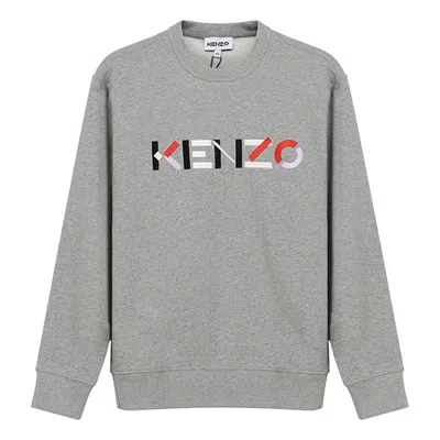 Kenzo (wmns)  Embroidery Logo Round-neck Swea Gray