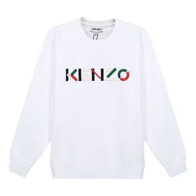 Kenzo (wmns)  Fw20 Embroidered Logo Round Neck Long Sleeves Sports White Hoodie