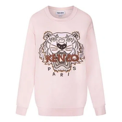Kenzo (wmns)  Fw21 Tiger Head Printing Cotton Round Neck Hoodie Pink/red
