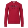 Kenzo (wmns)  Logo Pattern Round Neck Long Sleeves Cherry Red Hoodie