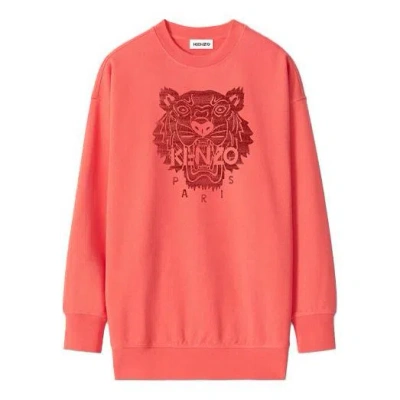 Kenzo (wmns)  Ss21 Logo Solid Color Loose Pullover Hoodie Red In Orange