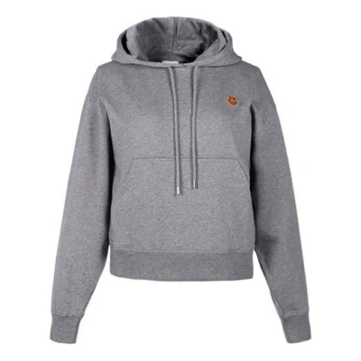 Kenzo (wmns)  Ss21 Small Tiger Head Embroidered Loose Version Hoodie Gray