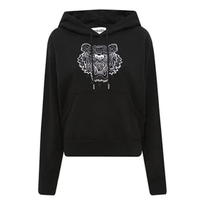 Kenzo (wmns)  Ss21 Tiger Head Embroidered Long Sleeves Hoodie Black