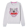 Kenzo (wmns)  Ss21 Tiger Head Embroidery Round-neck Swea Grey In Gray