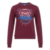 Kenzo (wmns)  Tiger Head Pattern Long Sleeves Pullover Hoodie Red In Burgundy