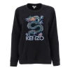 Kenzo (wmns)  Tiger Head Round Neck Fleece Lined Pullover Cartoon Long Sleeves Hoodie Black