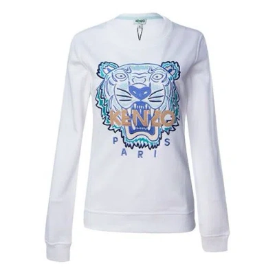 Kenzo (wmns)  Tiger Head Round Neck Long Sleeves Hoodie White