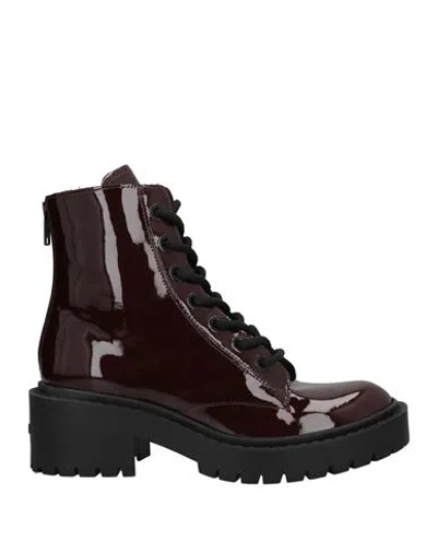Kenzo Woman Ankle Boots Burgundy Size 5 Soft Leather In Red