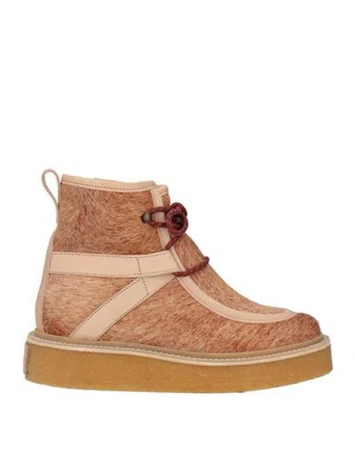 Kenzo Woman Ankle Boots Camel Size 5.5 Leather In Beige