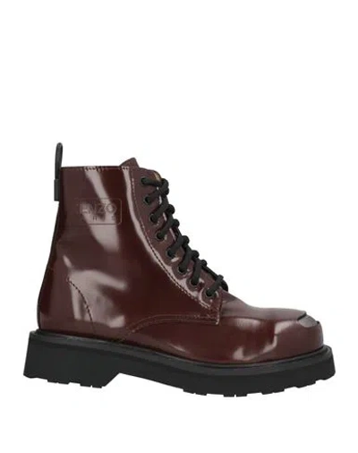 Kenzo Woman Ankle Boots Chocolate Brown Size 9 Leather