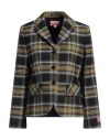 Kenzo Tartan-check Single-breasted Blazer In Green