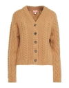 Kenzo Woman Cardigan Camel Size Xs Wool In Beige