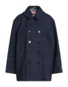 Kenzo Woman Coat Navy Size 8 Wool, Polyamide In Navy