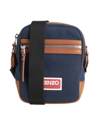 Kenzo Woman Cross-body Bag Blue Size - Polyester, Cow Leather