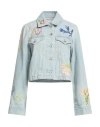 Kenzo Womens Blue Denim Floral-embroidered Chest-pocket Denim Jacket In Blue
