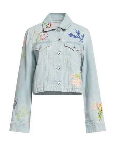 KENZO KENZO WOMAN DENIM OUTERWEAR BLUE SIZE M COTTON