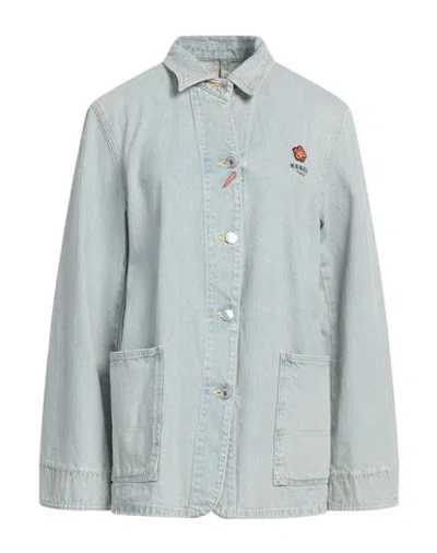 Kenzo Woman Denim Outerwear Blue Size M Cotton