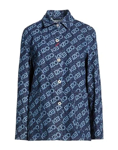 Kenzo Woman Denim Outerwear Blue Size S Cotton